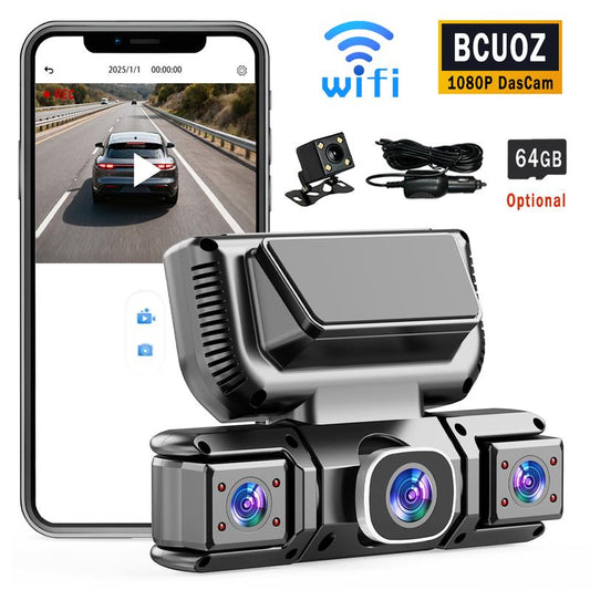 Sistema di telecamera per auto BCUOZ a 360°: GPS, WiFi, vista anteriore e posteriore + vista interna 