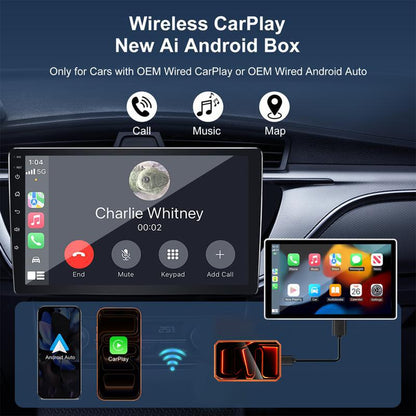 MAKASRI Wireless CarPlay & Android Auto 4-in-1 AI Box