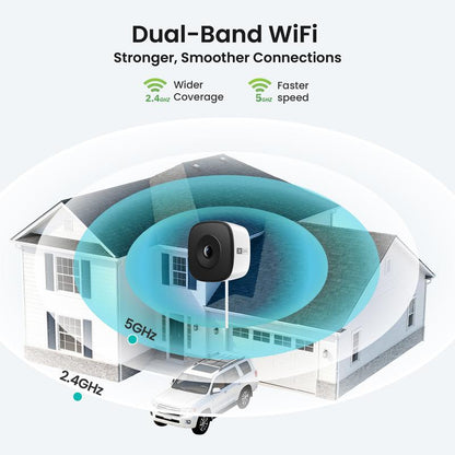 HomiQ Life 3MP Indoor WiFi Camera | Color Night Vision, Alexa & Google Home